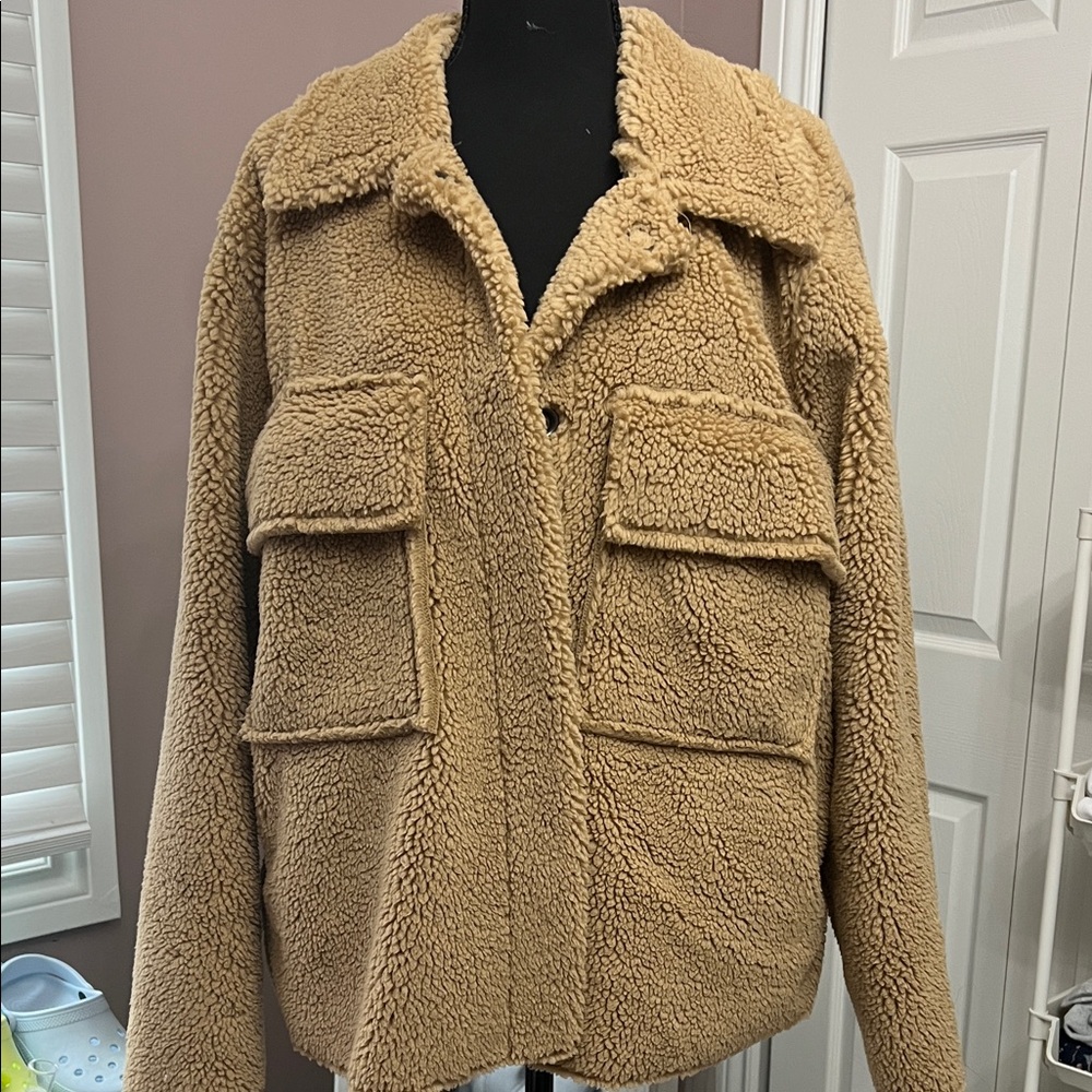 Cozy Tan Teddy Jacket